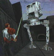 Kyle Katarn faces an AT-ST